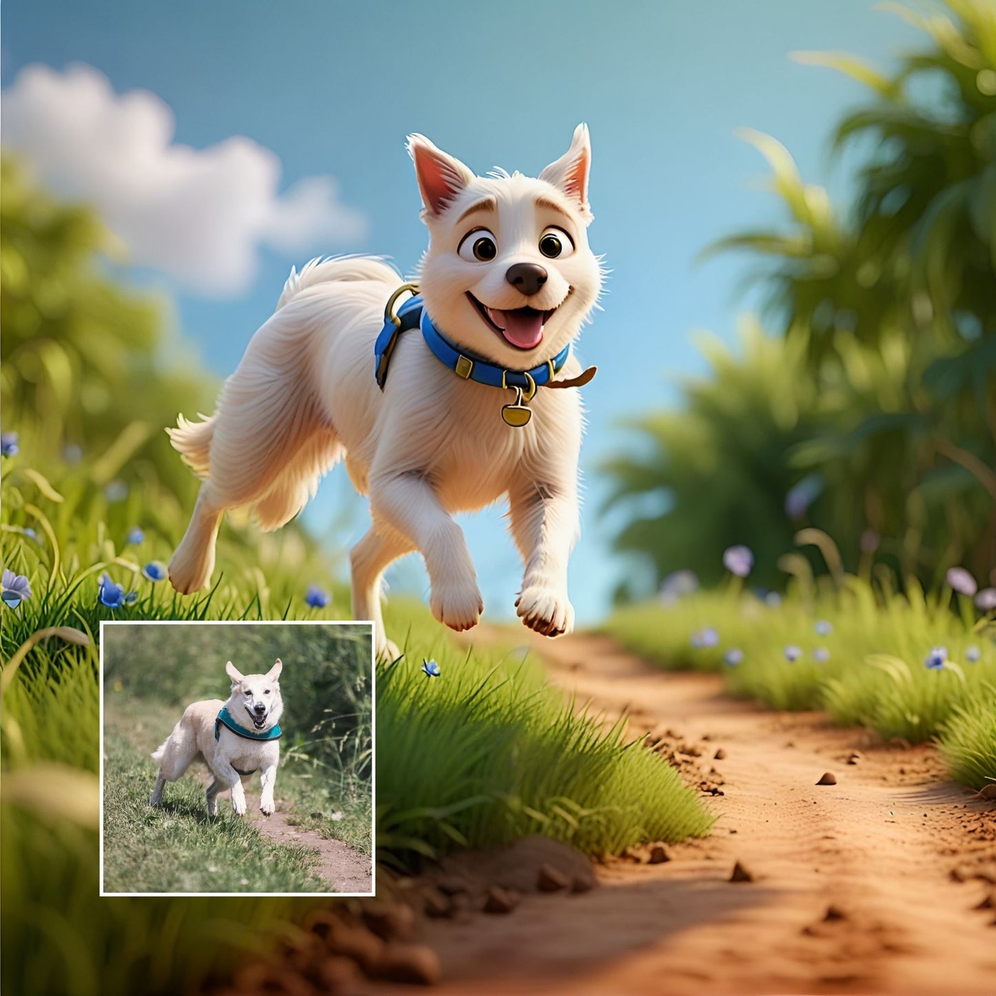 Cartoon Style Picture For Pets (Frame Included)